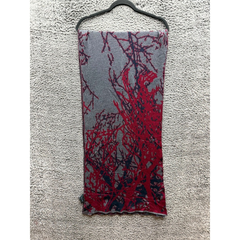 Lanvin Paris Knitted Virgin Wool Abstract Print Rectangle Scarf 75" x 17"